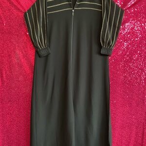 Elegant Black Dress with Gold Accents